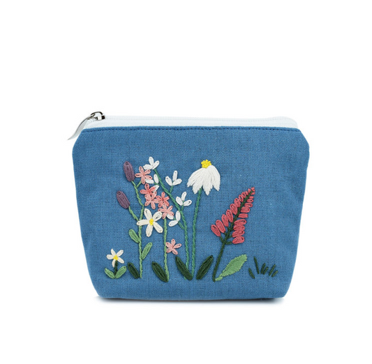 Embroidered fabric wallet